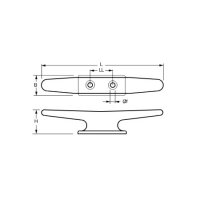 Nautilo Klampe Edelstahl mit flachem Klampenblatt 150 mm